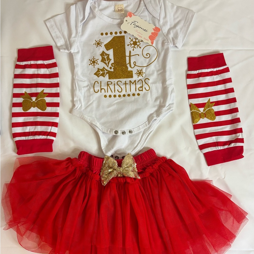 Festive Baby's First Christmas Outfit